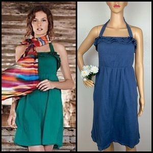 Anthro Maeve Gauzy Cotton Ruffle Sundress Dress